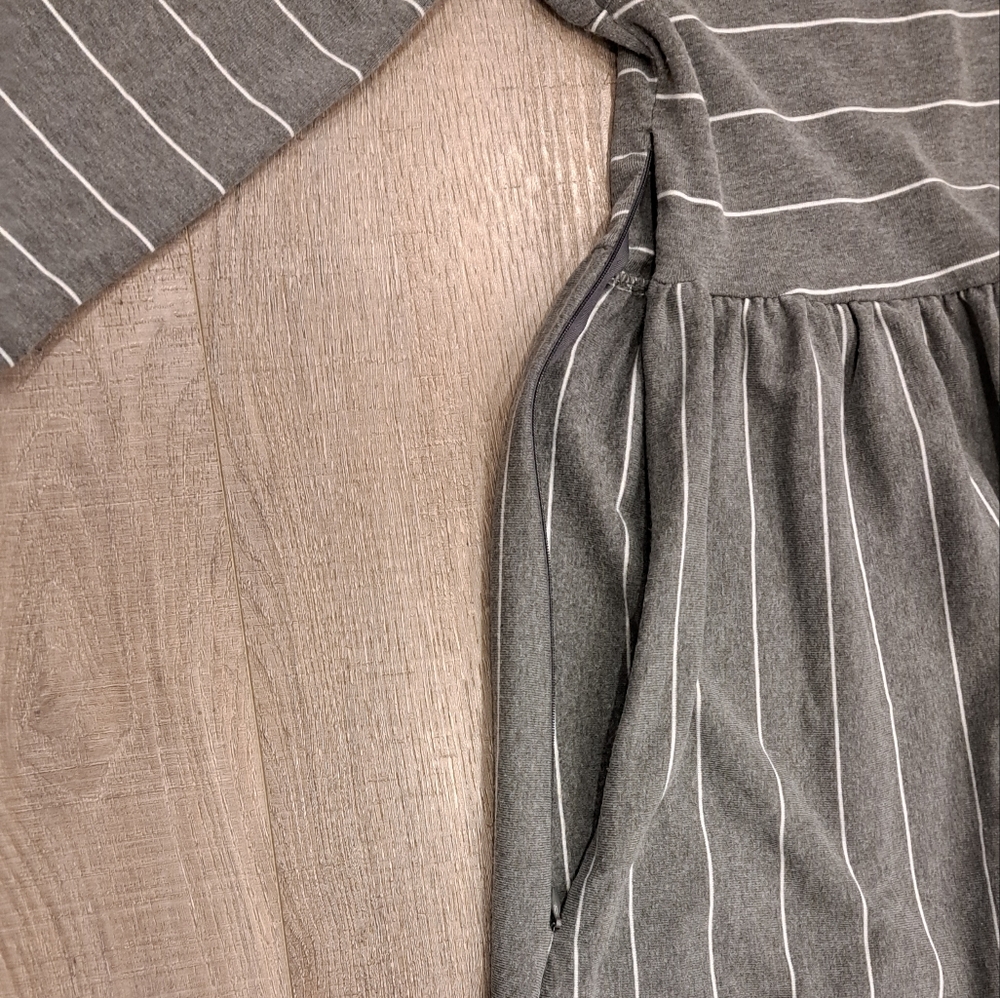 ROOLEE Grey & White Striped Nursing Dress - Picture 6 of 7